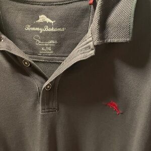 Tommy Bahama Charcoal Polo Shirt with Red Logo
